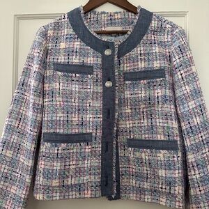 LOFT Chic Multicolor Tweed Jacket